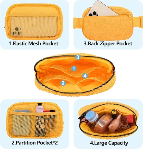 Miniatura 104 de Riñonera cruzada para mujeres y hombres, bolsa para cinturón para senderismo con correa ajustable, riñonera para correr, entrenamiento, deportes