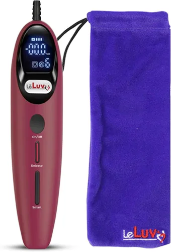 LeLuv Magna LCD Smart Aspiradora de Mano Controladora Bomba de Vacío USB Recargable Modos Programables o Manuales - Suave Rojo de Silicona