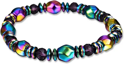 Miniatura 5 de Dearanswer - Pulsera de cadena de cuentas de hematita, pulseras elásticas de piedra magnética de obsidiana, pulsera de tobillo para hombres