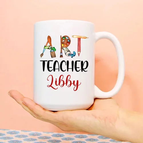 Miniatura 3 de Taza para profesores de arte, regalo del día del profesor, taza personalizada para profesores de arte, taza para profesores de escuela, taza