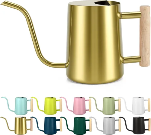 Miniatura 21 de Regadera para plantas de interior, regadera pequeña de acero inoxidable de 35 onzas, regadera decorativa moderna con boquilla larga para plantas