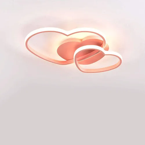 Miniatura 5 de YIYIBYUS Morden - Lámpara LED de techo con forma de corazón para dormitorio, lámpara acrílica con control remoto, lámpara de techo de dibujos