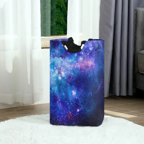 Miniatura 2 de senya Cesta de lavandería grande para compras, bolsa de ropa plegable de tela, cesta de lavandería plegable (espacio exterior)