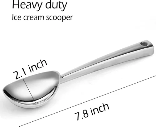 Miniatura 4 de Leden Cuchara de helado de metal resistente, cuchara de aluminio antiadherente para helado duro, apta para lavavajillas, multiusos