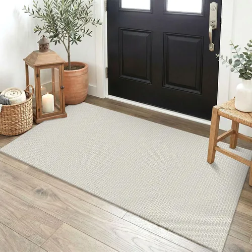 Miniatura 109 de EARTHALL Alfombra pequeña de 2 x 3 pies, lavable para entrada, antideslizante, trenzada, alfombra para puerta interior y exterior, alfombra tejida