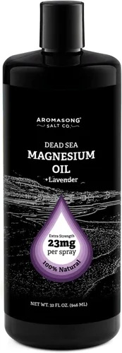 Miniatura 9 de Aromasong Spray de magnesio con lavanda - Fuerza extra (23 mg en cada pulverización) 8 oz - Atomizador de aceite de magnesio natural y puro