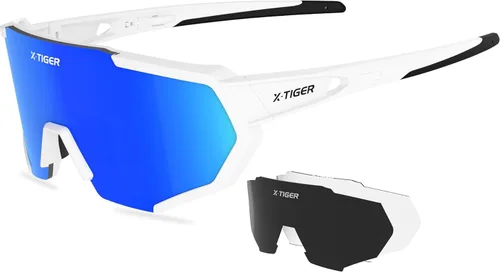 Miniatura 23 de X-TIGER Gafas de sol polarizadas para deportes con 5 lentes intercambiables, gafas de ciclismo para hombres y mujeres, para béisbol, correr, pesca
