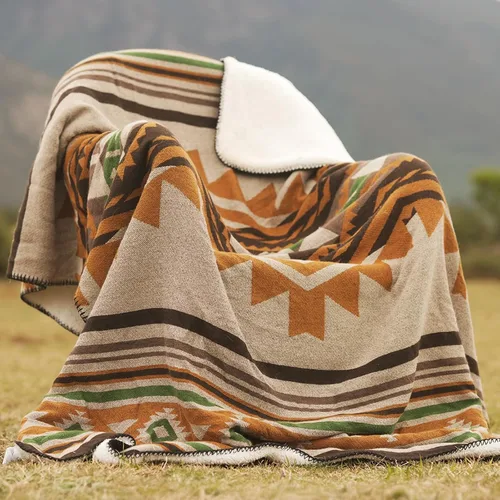 Miniatura 11 de Manta de sherpa boho chic, estampado bohemio vibrante y forro ultrasuave acogedor, elegante y cálida manta de invierno para sofá, cama o decoración