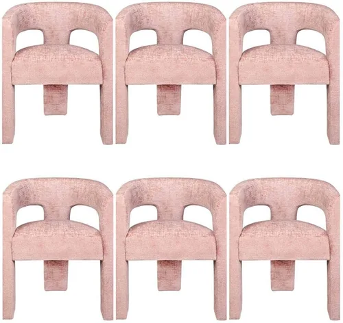 Miniatura 10 de Jofran Gwen - Silla decorativa tapizada de jacquard, moderna silla escultórica de felpa de lujo para comedor o sala de estar, sillas para sala
