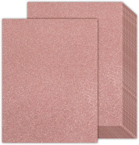 Miniatura 16 de Cartulina de Purpurina Rosa Doble Cara - Goefun 24 Hojas 12x12, 280 g/m²/100 LB Papel Metálico Rosa para Tarjetas de San Valentín, Decoración