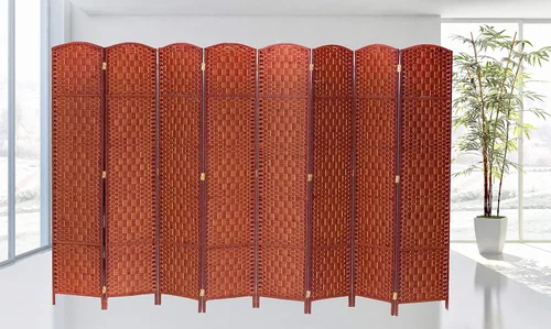 Miniatura 20 de Legacy Decor 8 Panels Room Divider Privacy Partition Screen Bamboo Fiber Natural Color 5.9 ft High X 11.7 ft Wide