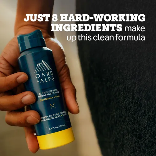 Miniatura 7 de Oars + Alps Desodorante en aerosol de cuerpo completo para hombres y mujeres, desodorante sin aluminio, probado por dermatólogos, extra fuerte
