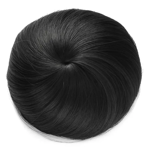 Miniatura 12 de Onedor Extensión de Cabello de Fibra Sintética Chignon Donut Moño Peluca (2# - Marrón Oscuro)