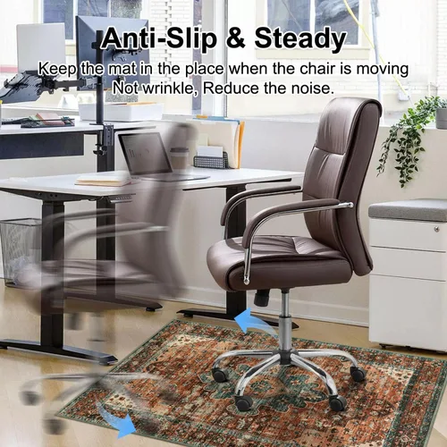 Miniatura 5 de Anidaroel Alfombrilla para silla de 48"x60" para piso de madera dura/piso de azulejos, alfombrilla de silla de escritorio para pisos duros, Rojo