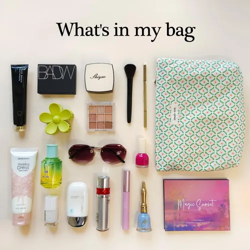 Miniatura 3 de STARDW Bolsa de maquillaje floral estética, bonita bolsa de cosméticos pequeña para mujeres y niñas, bolsa de aseo de viaje, bolsa de maquillaje