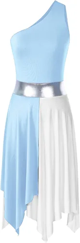 Miniatura 78 de easyforever Vestido de baile sin mangas con bloques de color para mujer, alabanza litúrgica, ropa de baile lírico, vestido de bata de adoración