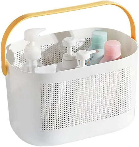 Miniatura 3 de Carrito de ducha de plástico con un asa, organizador de ducha, organizador portátil, cesta de almacenamiento para dormitorio universitario, baño
