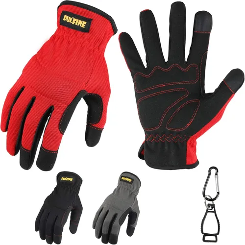 Miniatura 11 de DULFINE Guantes de trabajo para mujer, ajuste flexible y transpirable con nudillos y palma acolchados, compatibles con pantalla táctil, ideales