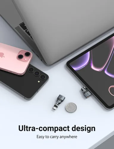 Miniatura 8 de Adaptador USB C a USB 2.0 de 90 grados (paquete de 2), USB-A 2.0 hembra a USB-C macho adaptador OTG de ángulo recto compatible con MacBook Pro