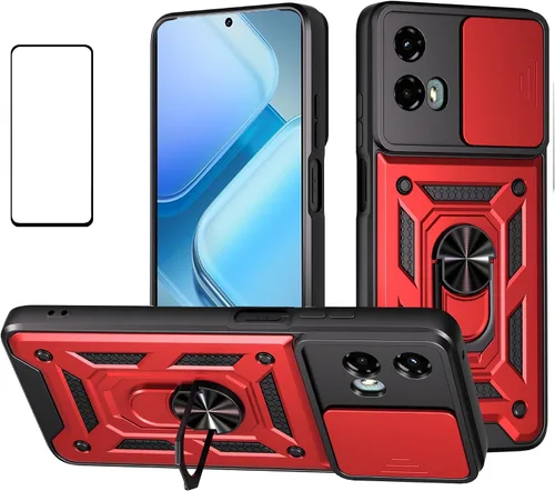 Miniatura 19 de Funda para Motorola Moto G 5G 2024 con protector de pantalla, funda protectora con protector de cámara, funda protectora con función atril para Moto