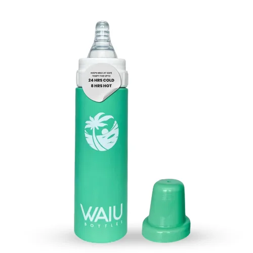 Miniatura 11 de Waiu - Biberón aislado de acero inoxidable de 4 onzas, mantiene las bebidas frías 24 horas, calientes 8 horas, sin BPA, aislado al vacío, biberón
