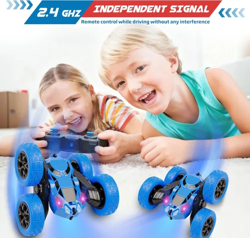 Miniatura 3 de Coche de control remoto, juguetes de autos RC para niños de 6 a 12 años, camión de acrobacias RC de 2.4 GHz con giros de doble cara de 360°