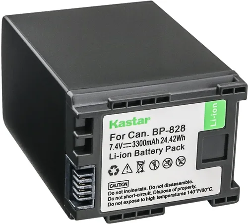 Kastar Paquete de 1 batería BP-828 de 7.4 V 3300 mAh de repuesto para Canon BP-820 BP820, BP-828 BP828, cargador Canon CG-800 CG800, Canon VIXIA HF