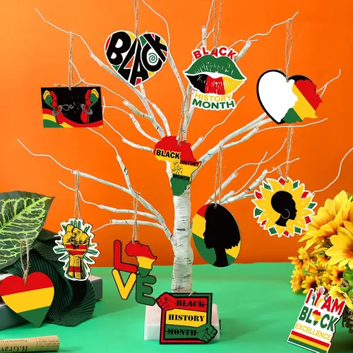 Miniatura 5 de 30 piezas de adornos para el Día de los Veteranos, adornos militares de Navidad, decoración patriótica, adornos colgantes de madera rojo, blanco
