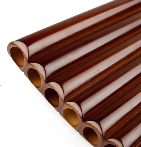 Miniatura 6 de 20 tubos E Key Natural Bamboo Pan Flute Chino Tradicional Instrumento Musical Marrón Tubos Fácil de Aprender con Caja Negra