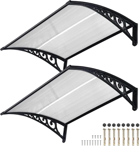 Miniatura 14 de Yescom Toldo para Puerta y Ventana de 40"x40" de Una Pieza Completa de Policarbonato Anti-UV30+ Cubierta para Puerta Delantera Exterior Protección
