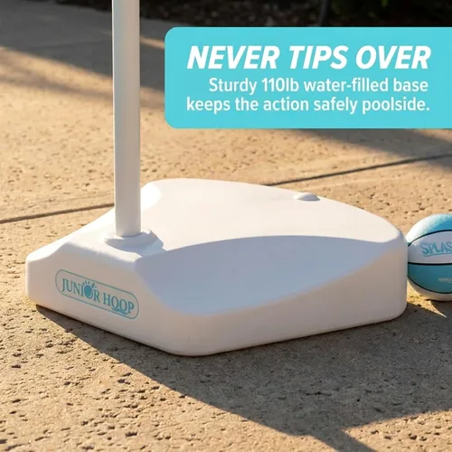 Miniatura 4 de Dunn-Rite - Aro de baloncesto para piscina con bola, base rellena de agua de 110 libras y borde de acero inoxidable de 15 pulgadas, elige tablero