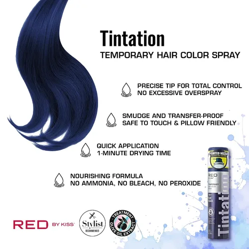 Miniatura 2 de Red by Kiss Tintation - Spray de color temporal para el cabello, 2.82 onzas, secado rápido y a prueba de manchas, tinte lavable de color vivo, spray