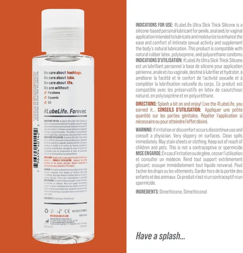 Miniatura 3 de LubeLife Ultra Slick Thick Lubricante a Base de Silicona, Resistente al Agua, Lubricante de Silicona Grueso para Hombres, Mujeres y Parejas, 4 onzas