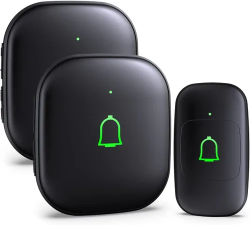 Miniatura 8 de Timbre de puerta inalámbrico IP66, timbre de puerta inalámbrico impermeable de 1000 pies, 32 campanas de 115 dB, 7 niveles Vol, modo de silencio
