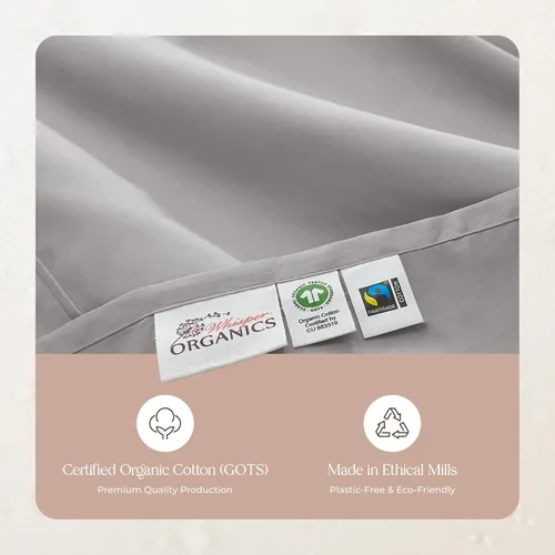 Miniatura 7 de Juego de sábanas de 100% algodón orgánico tamaño individual - Sábanas certificadas GOTS con bolsillo profundo, 500 hilos, tejido de sarga suave que