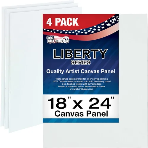 Miniatura 26 de U.S. Art Supply Paneles de lienzo artístico de 16 x 20 pulgadas, paquete de 4 lienzos de algodón pesado de 8 onzas sin ácidos para pintar acrílicos