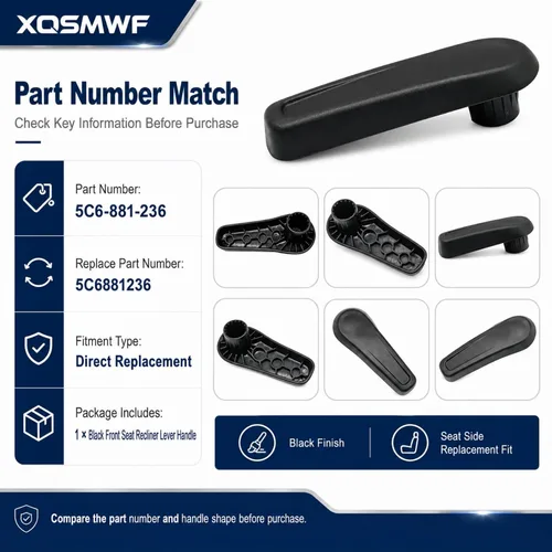 Miniatura 3 de XQSMWF Manija de palanca reclinable para asiento delantero 5C6-881-236 compatible con VW Beetle & Beetle Convertible 2012-2018 para Jetta Sedan Negro