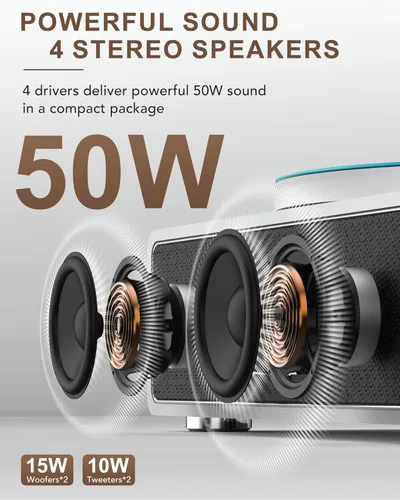 Miniatura 5 de Reproductor de discos con cuatro bocinas estéreo integradas, tres modos de iluminación LED, cartucho AT-3600L, reproductor de vinilos todo en uno