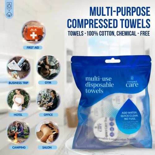 Miniatura 9 de Toallas comprimidas medianas (12 piezas) – Toallas de viaje expandibles para camping, senderismo, gimnasio, bebé, supervivencia y uso de emergencia