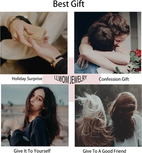 Miniatura 7 de Collar de oro para mujer, chapado en oro de 14 quilates, collar de estrella de David, dije de cruz de mal de ojo, corazón delicado collar de oro