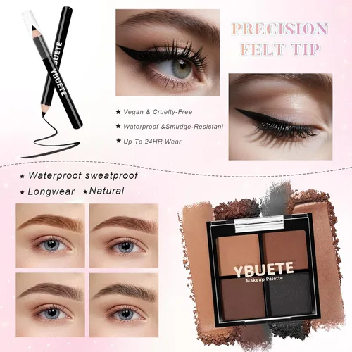 Miniatura 6 de YBUETE Juego de maquillaje para principiantes para adolescentes, niñas, mujeres, regalo de maquillaje para ella, kit de maquillaje con estuche