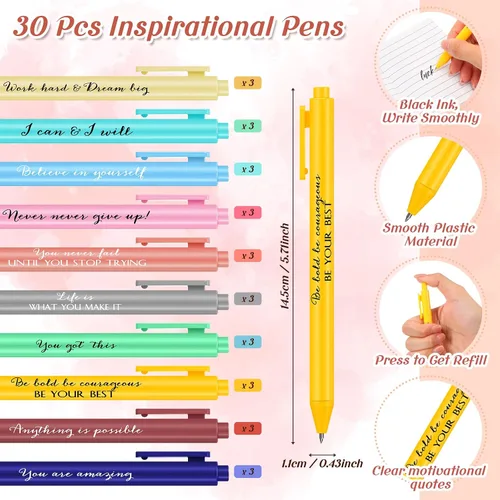 Miniatura 2 de Colarr 90 piezas de regalo de agradecimiento para maestros de regreso a clases, regalos inspiradores a granel, 30 cuadernos de notas de arcoíris, 30