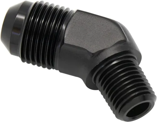 Miniatura 60 de Adaptador de tubo de manguera de combustible de aluminio recto 16AN acampanado a 3/4" NPT macho Unión de rosca negro