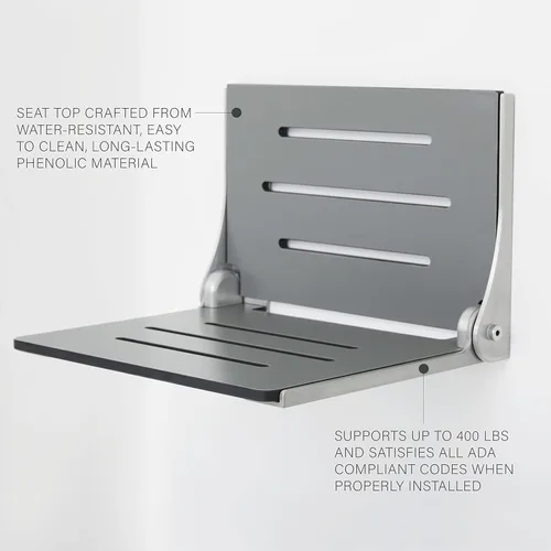 Miniatura 2 de Seachrome SHAF-185155-PGS-S-SL - Ducha, asiento gris con marco plateado