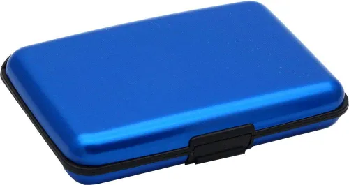 Miniatura 67 de Tarjetero de aluminio con bloqueo RFID para hombres y mujeres, elegante cartera de viaje con 7 ranuras, la mejor protección contra escaneos