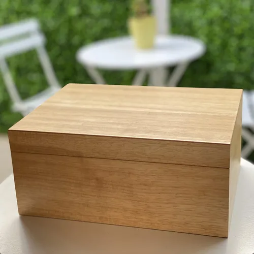 Miniatura 8 de Blake & Lake Caja de recuerdos de madera con tapa, caja de almacenamiento de madera rubia Catchall, tesoro y caja de regalo para el hogar, cajas