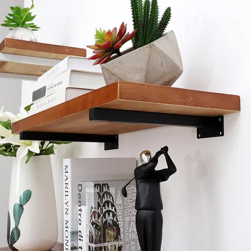 Miniatura 4 de Soporte de estante industrial, soportes de pared retro, soportes ocultos para estantes flotantes, soportes multifuncionales de hierro