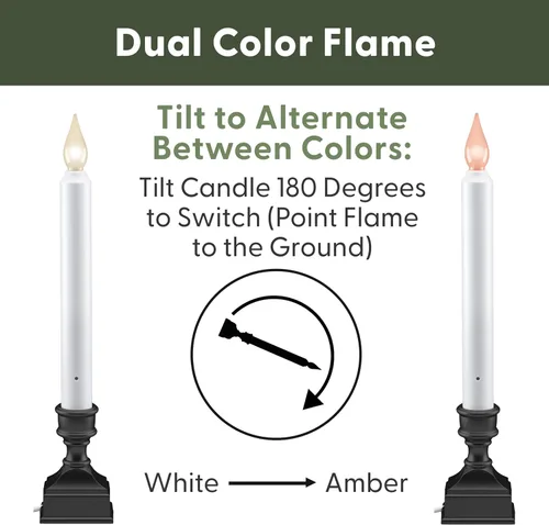 Miniatura 3 de 612 Vermont VT-1270A-4 - Velas eléctricas LED para ventana con punto caliente brillante, sensor del atardecer al amanecer, llama parpadeante