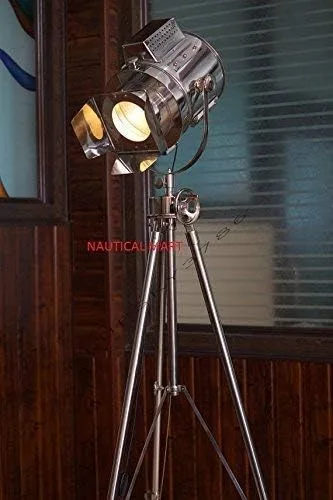 Miniatura 3 de 1960'S Vintage Disigns Ajustable Teatro Búsqueda Luz Trípode Lámpara de pie Acabado Cromo Industrial Náutico Lámpara de pie