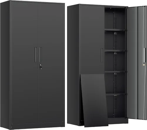 Miniatura 29 de INTERGREAT 67" Tall Bathroom Cabinet, Storage Cabinet with 2 Doors & 1 Drawer, Bathroom Storage Cabinets with Adjustable Shelves, for Living Room